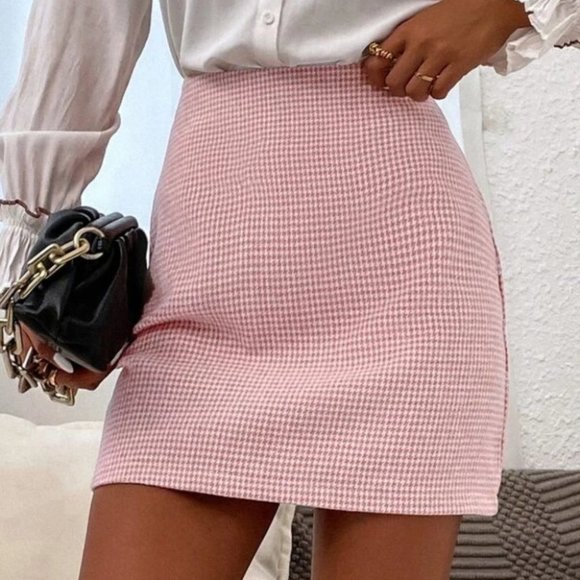 Houndstooth Mini Skirt - Pink - Picture 5 of 5